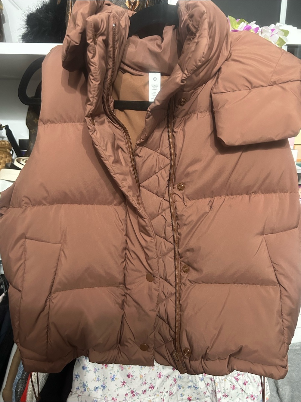 lululemon athletica Quilted Puffer Vest in Rust